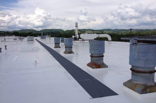 white commercial roof
